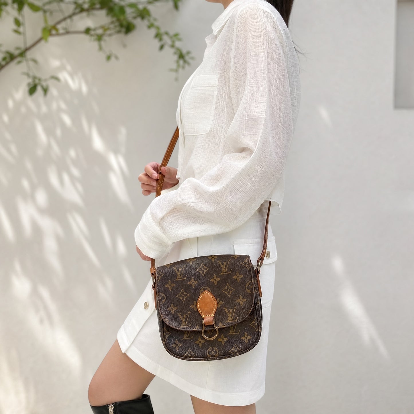 Include Entrupy Certificate of Authenticity｜Good ( Rank AB)｜ Louis Vuitton Monogram Pork skin Saint Cloud PM Shoulder Bag ｜26072104