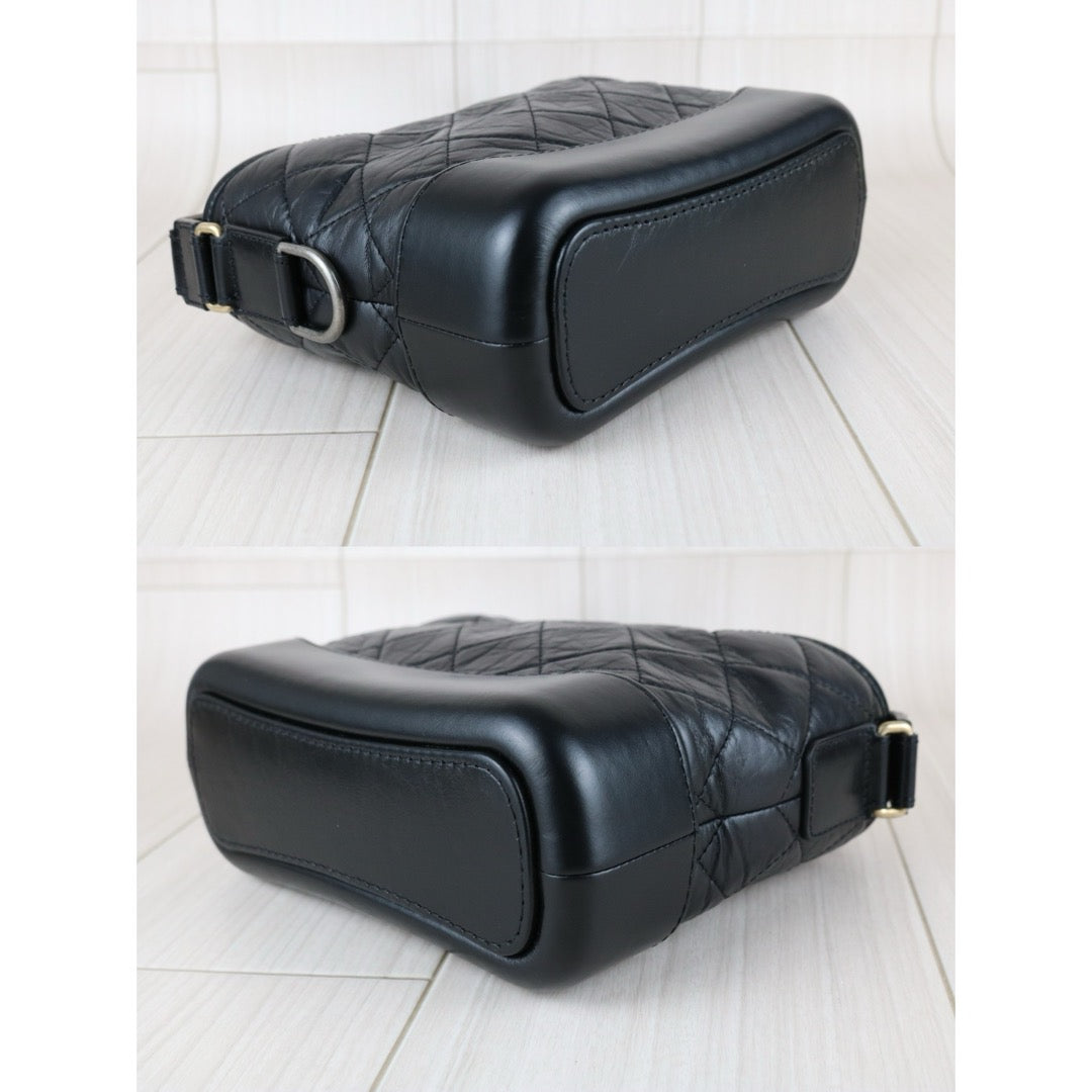 Very Good ( Rank A) ｜CHANEL PM Gabrielle Calf Leather Handbag Shoulder Bag Black Made In 2021Year｜S25110327