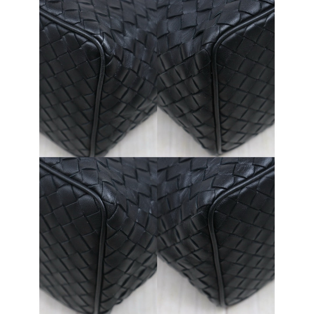 Include Entrupy Certificate of Authenticity｜Good ( Rank AB)｜ Bottega Veneta Lamb Skin  Braid Shoulder Bag Black｜26062910