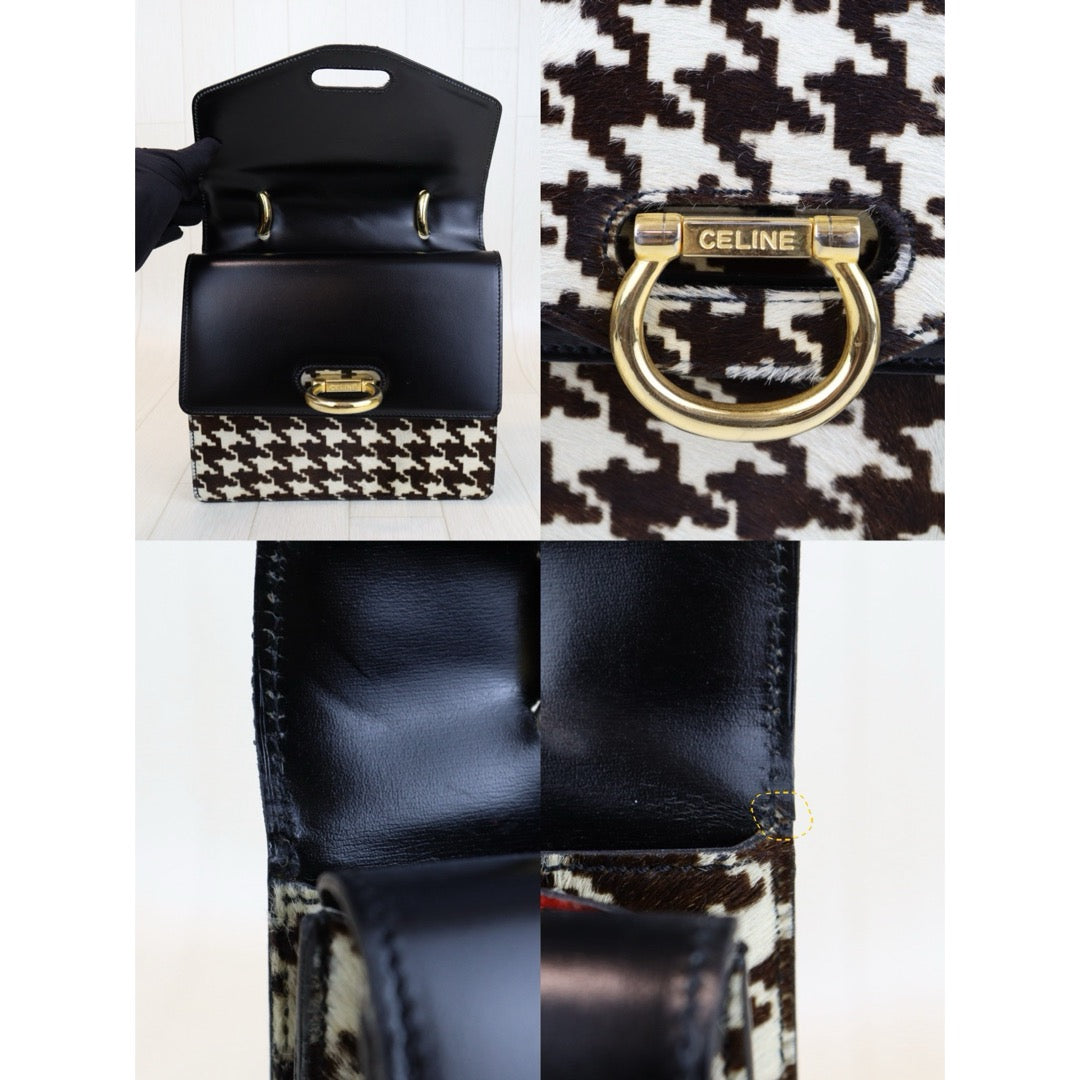 Good ( Rank AB) ｜CELINE Staggered Pattern Harako × Calf Leather Hand Bag｜H24100205