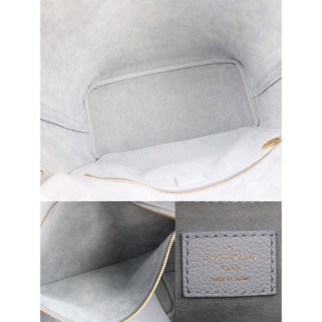 Include Entrupy Certificate of Authenticity｜Very Good ( Rank A)｜ Louis Vuitton Monogram Empreinte Calf Leather Blue Hour Neverfull MM With Pouch  IC Chips Model｜S26053008