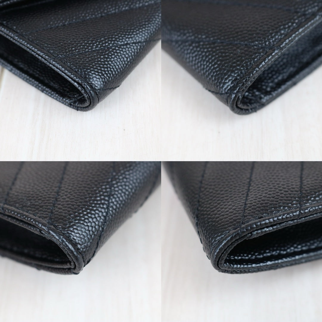 Include Entrupy Certificate of Authenticity｜Excellent（Rank SA）｜  Saint Laurent YSL Caviar Skin Calf Leather  Card Black｜S26042507