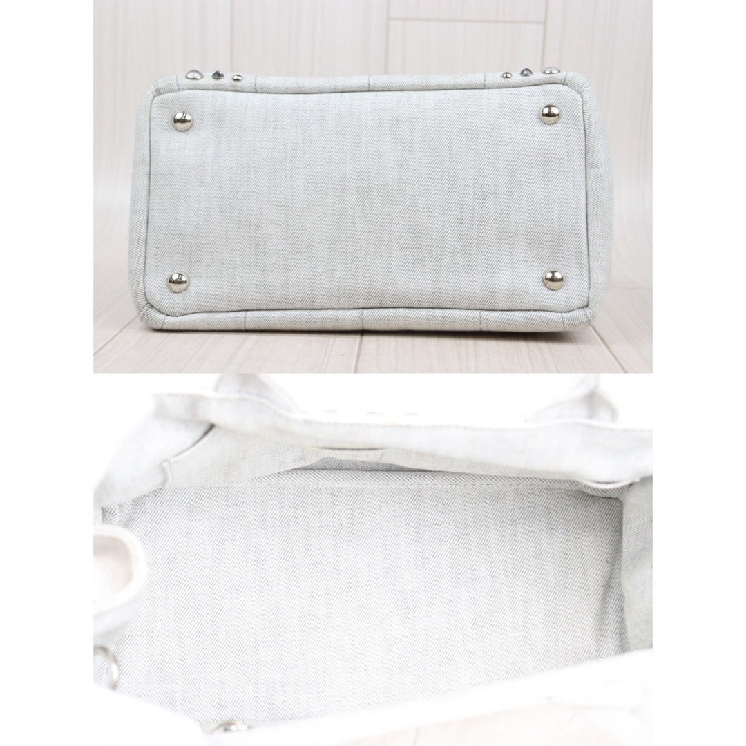 Rank AB ｜ PRADA Canvas Handbag Shoulder Bag White｜Q24030511