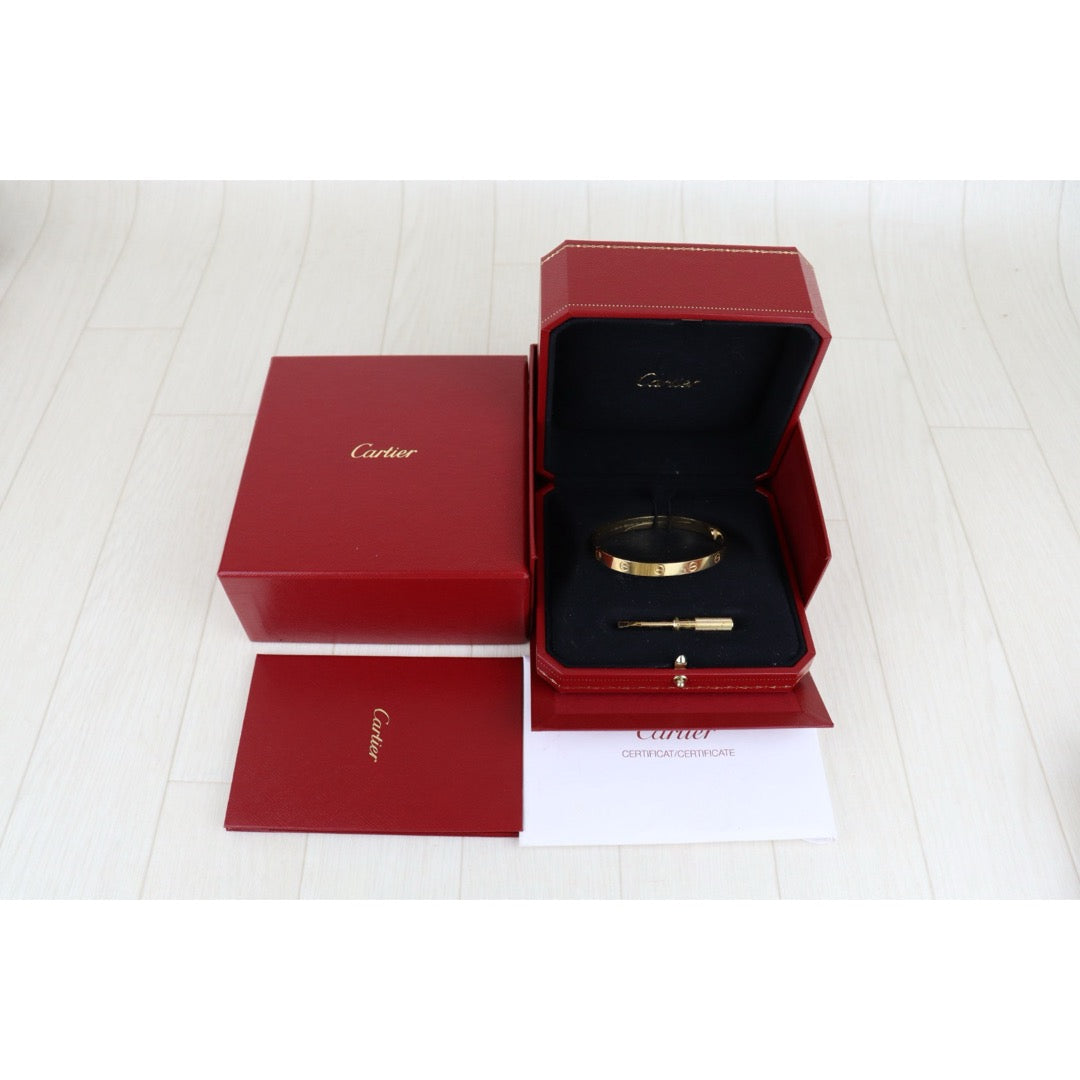 Good ( Rank AB) ｜ Full Set Cartier Yellow Gold Love Bracelet 18 Size ｜H25102402