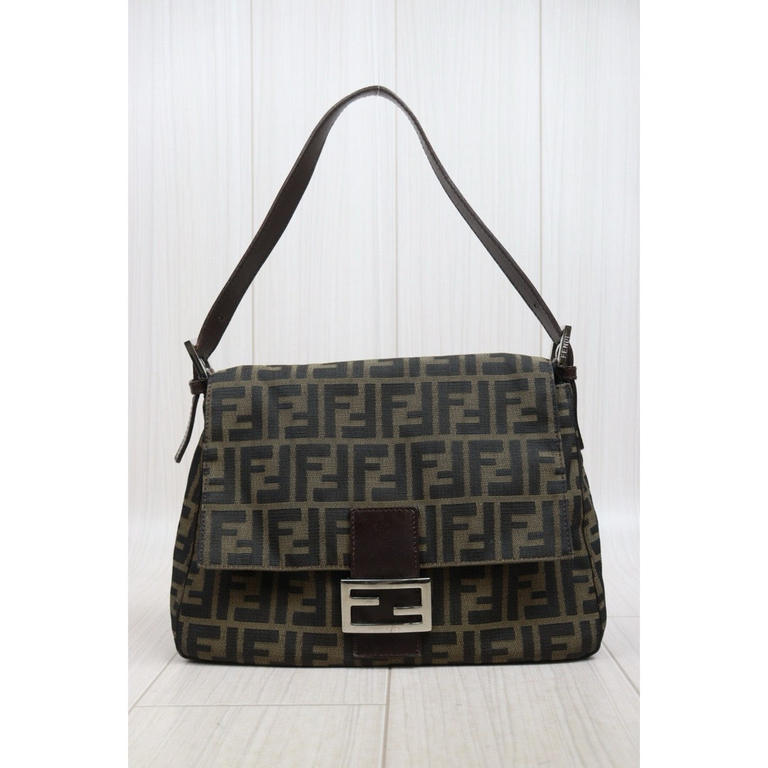 Third installment 3/3 ｜ Include Entrupy Certificate of Authenticity｜Good ( Rank AB)｜ FENDI Zucca Mamma Baguette  Shoulder Bag  ｜26042005