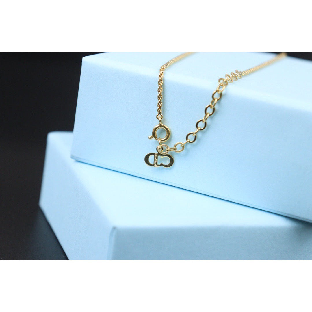 Rank A ｜ Dior CD Necklace Gold Plated ｜24061329