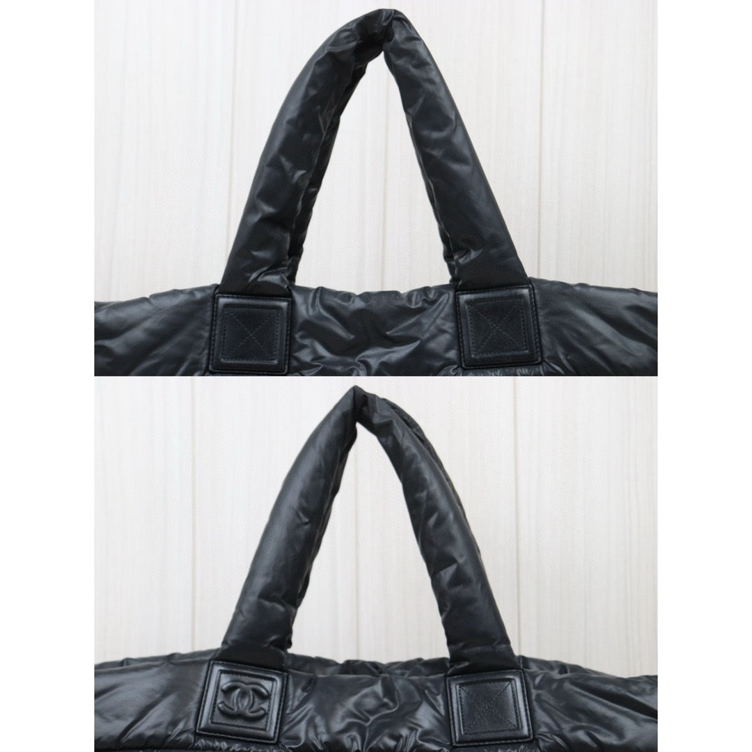 Very Good ( Rank A)｜ CHANEL Down Tote Bag  Black Made in 2010-2011Year ｜P24120205