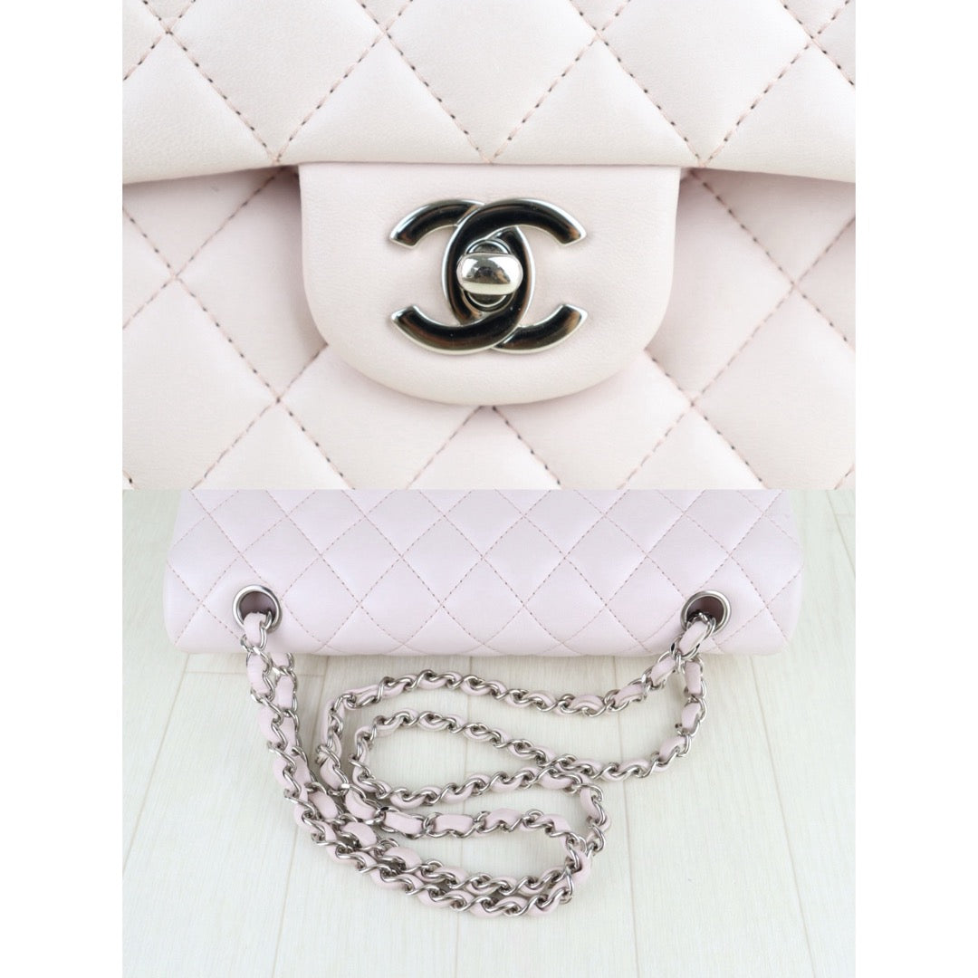 Good ( Rank AB)｜ CHANEL Lamb Skin Matrasse Double Flap 25 Shoulder Bag Pink Made In 2018 Year ｜S25092002
