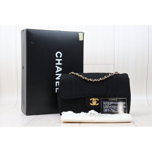 Rank AB ｜ CHANEL Canvas Baguette 23 Shoulder Bag Black Made In 2006-2008Year｜ P24061142