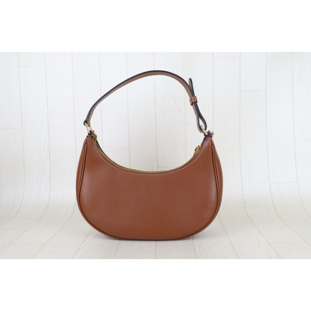 Include Entrupy Certificate of Authenticity｜Very Good ( Rank A)｜ CELINE AVA Macadam Triomphe Calf Leather Shoulder Bag Caramel ｜S26051508