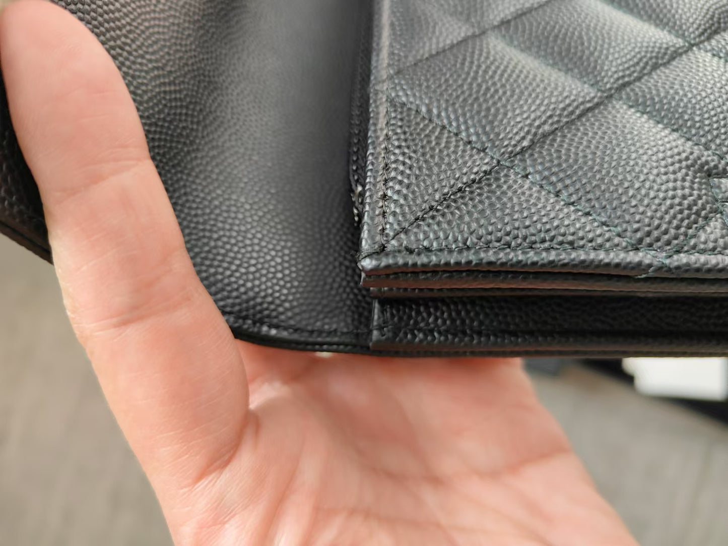 CHANEL Leboy Caviar Skin Black Long Wallet with entrupy