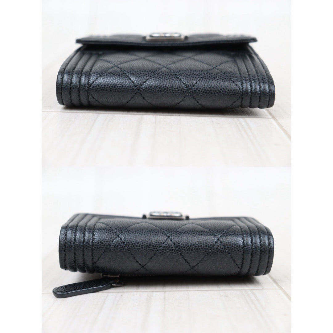 Rank A｜CHANEL Leboy Caviar Skin Black Wallet｜24030733