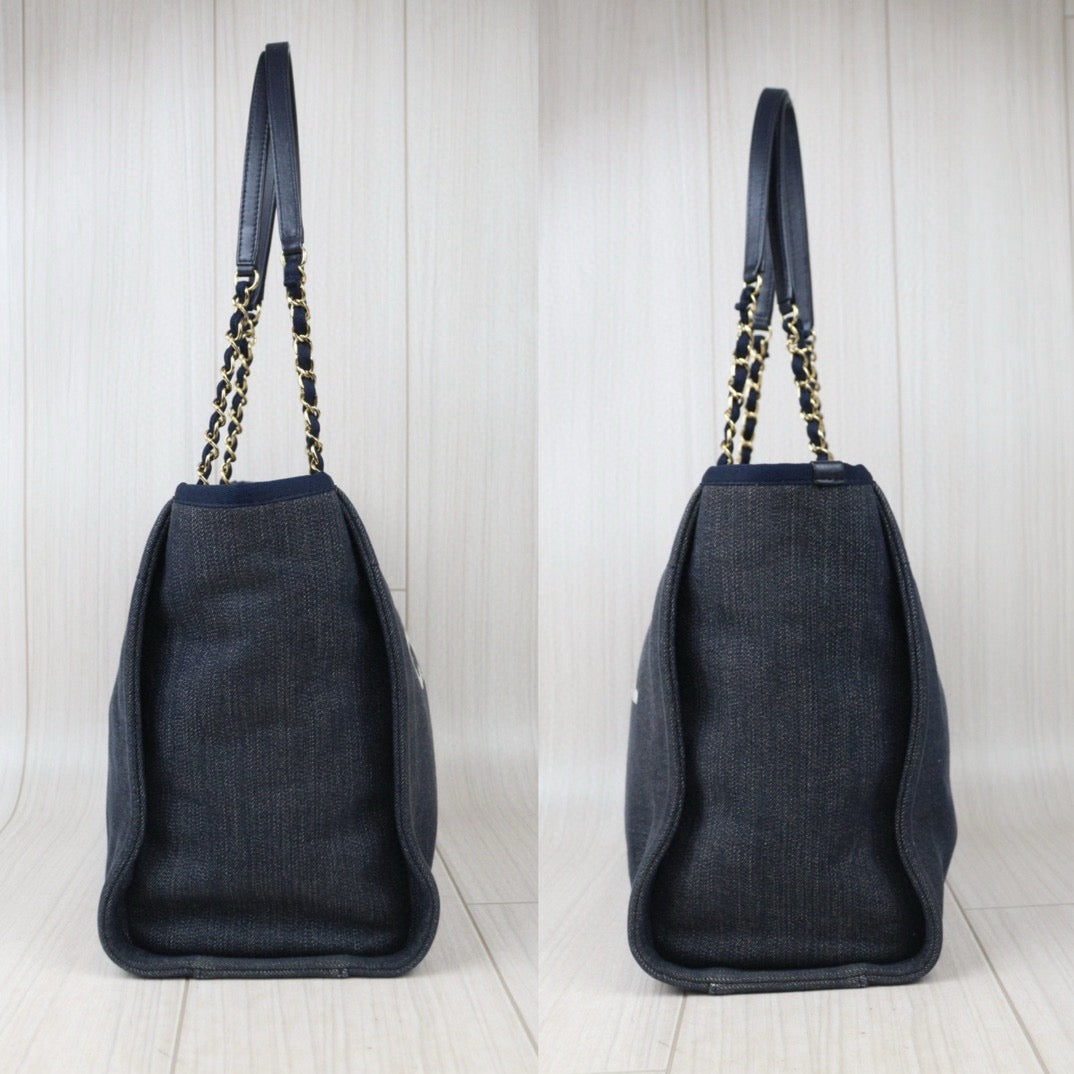 Good ( Rank AB)｜ CHANEL Canvas Tote Bag Navy  Made In 2012-2013 Year｜24080901