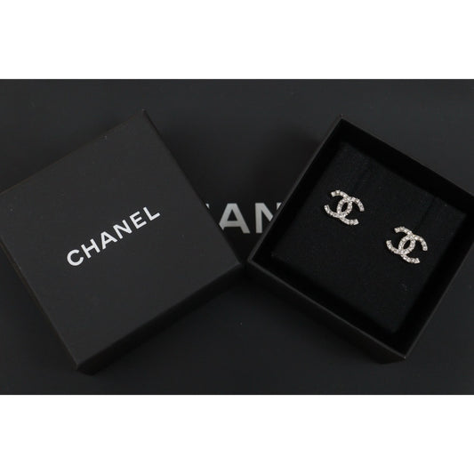 Include Authentic Detective Certificate of Authenticity｜Very Good ( Rank A) ｜CHANEL  COCO Mark Rhinestone Earrings ｜26070701
