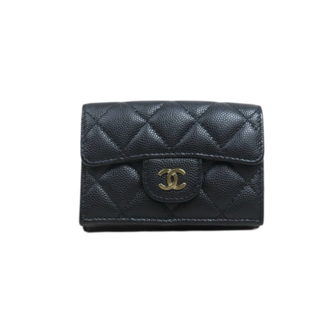 Include Entrupy Certificate of Authenticity｜Very Good ( Rank A)｜ Chanel Caviar Skin Black Wallet IC Chips Model ｜26082004