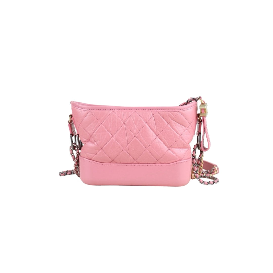 Very Good ( Rank A) ｜Full Set CHANEL PM Gabrielle Calf Leather Handbag Shoulder Bag Pink Made In 2020Year｜S25102805