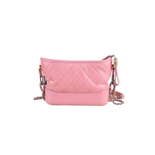 Very Good ( Rank A) ｜Full Set CHANEL PM Gabrielle Calf Leather Handbag Shoulder Bag Pink Made In 2020Year｜S25102805