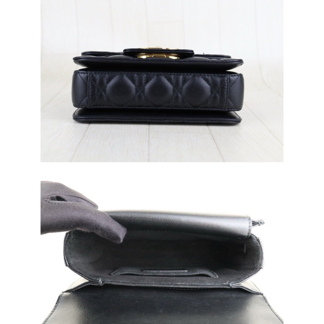 Very Good ( Rank A) ｜Dior Calfskin Mini Jolie Top  Handle  Handbag  Shoulder Bag Black  ｜H25063016