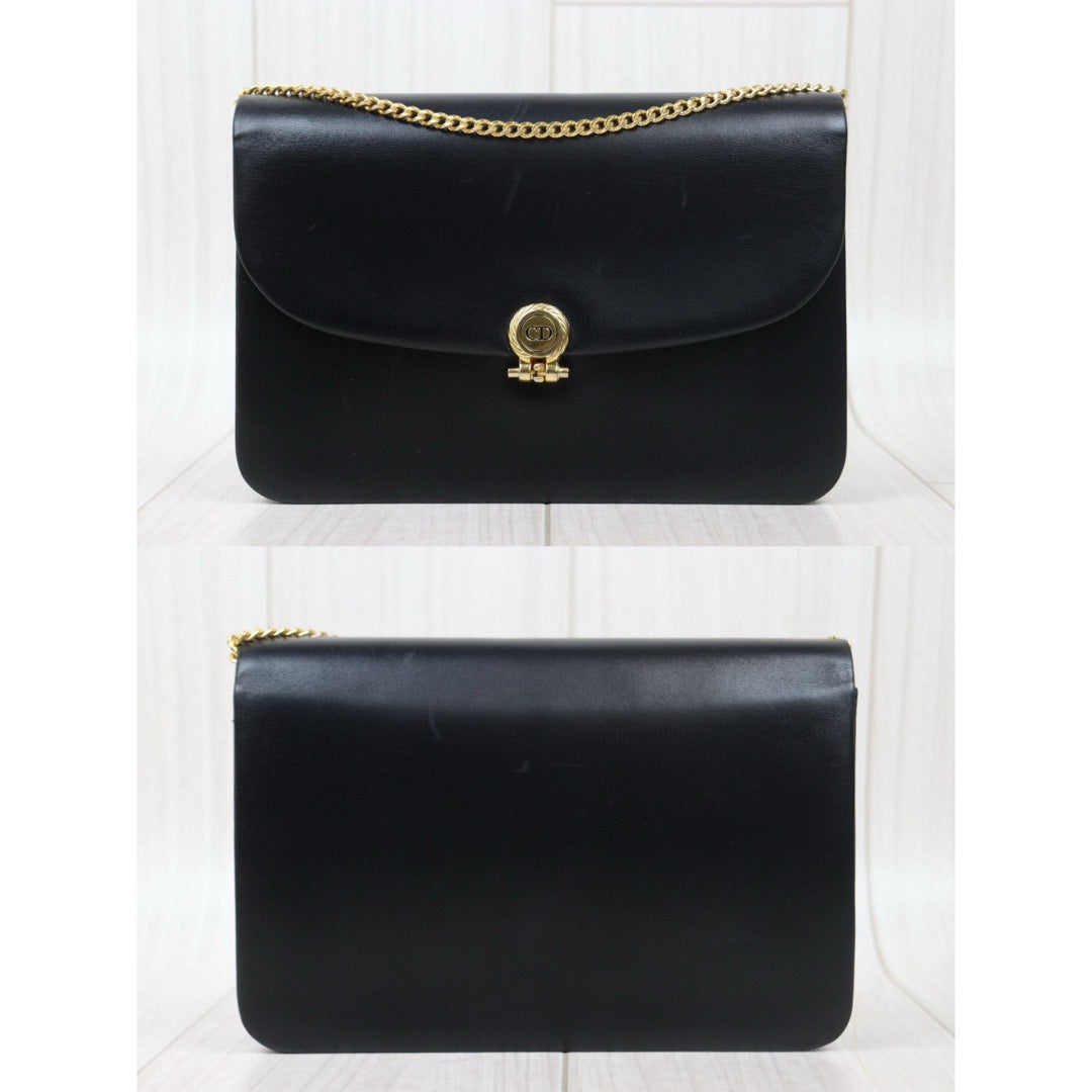 Good ( Rank AB)｜Dior Vintage Calfskin  Shoulder Bag Black ｜A24120308