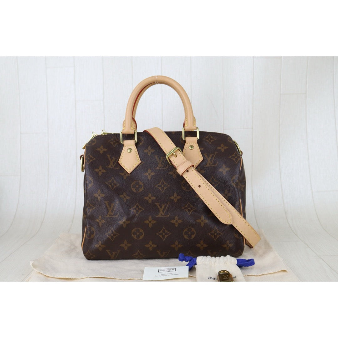 Include Entrupy Certificate of Authenticity｜Excellent（Rank SA） ｜ Louis Vuitton Monogram Speedy 25 Hand Bag With Shoulder Strap｜S26072512