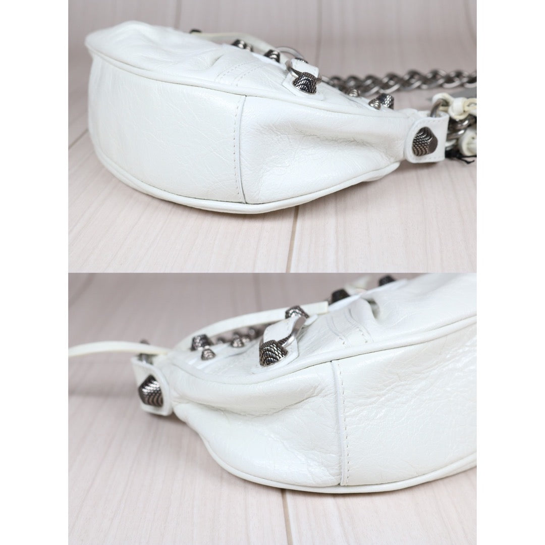 Rank SA｜Balenciaga XS Le Cagole Aged Calfskin Shoulder Bag White｜S24061103