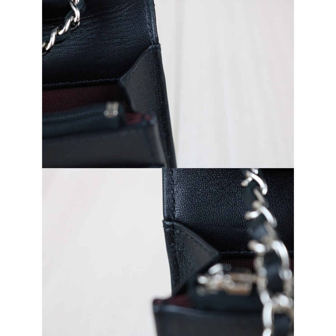 Include Entrupy Certificate of Authenticity｜Very Good ( Rank A)｜CHANEL Lamb Skin WOC Chain Bag Black Made In 2020-2021 Year ｜X26100709