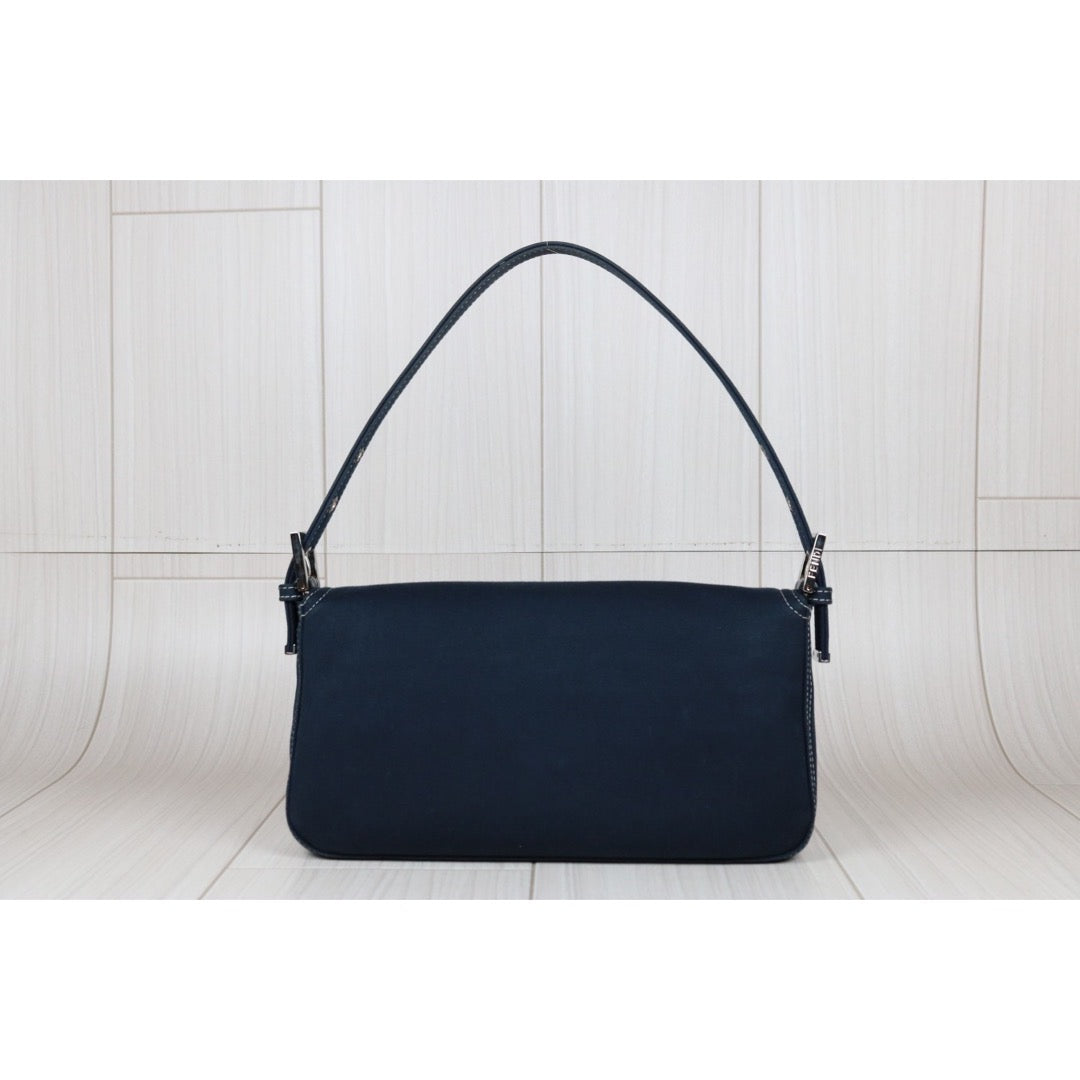 Rank A ｜  FENDI Denim Baguette Shoulder Bag  ｜S24052305