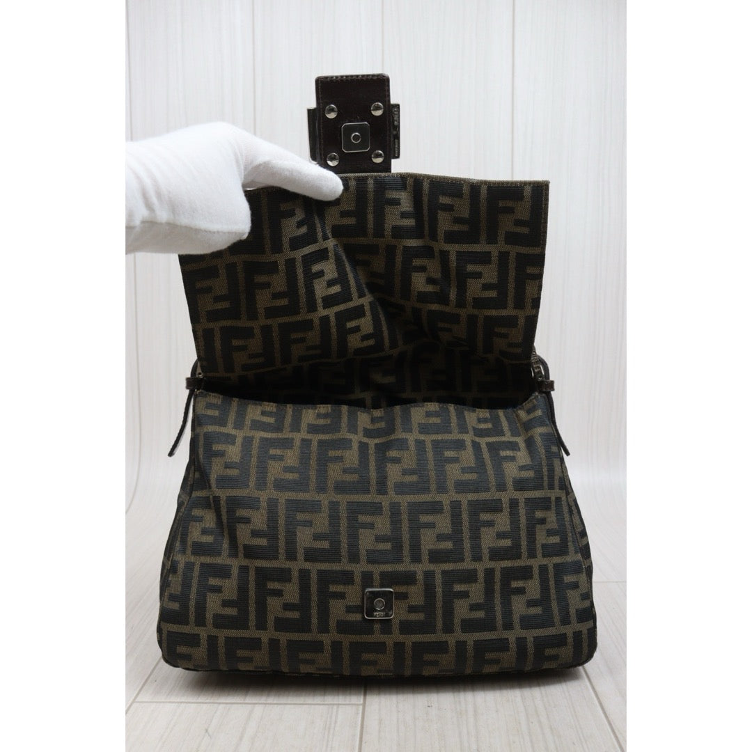 Include Entrupy Certificate of Authenticity｜Good ( Rank AB)｜ FENDI Zucca Mamma Baguette Shoulder Bag｜26031912