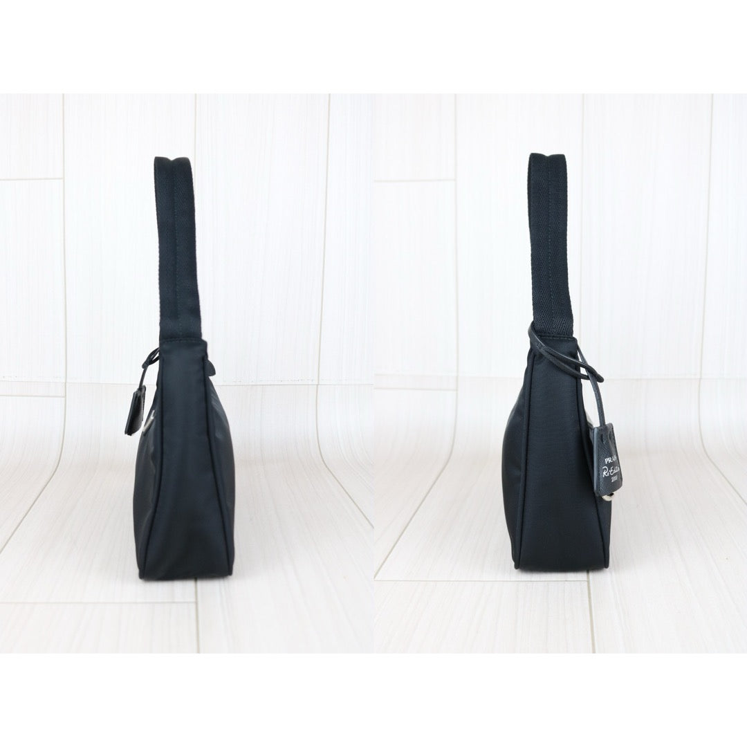 Very Good ( Rank A) ｜ PRADA Re-Edition 2000 HOBO HandBag Black ｜S25082202