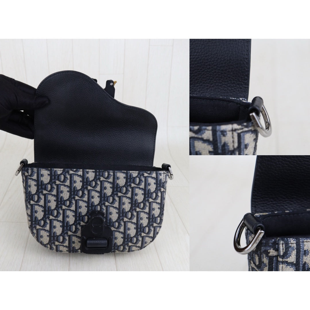 Very Good ( Rank A)｜   Dior Trotter Saddle Mini Shoulder Bag  Navy｜S25062312