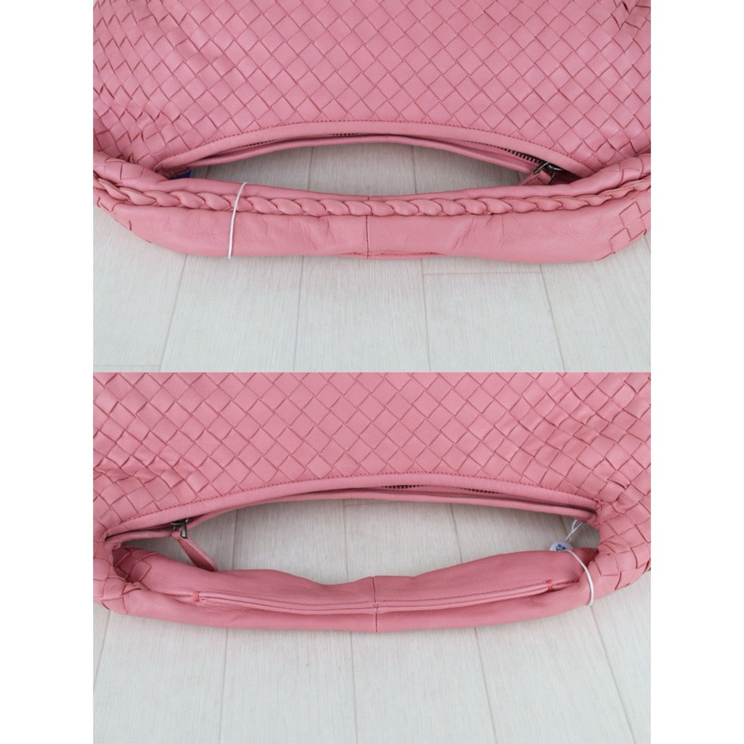 Include Entrupy Certificate of Authenticity｜Very Good ( Rank A)｜ Bottega Veneta Lamb Skin Braid Shoulder Bag  Pink｜S26052516