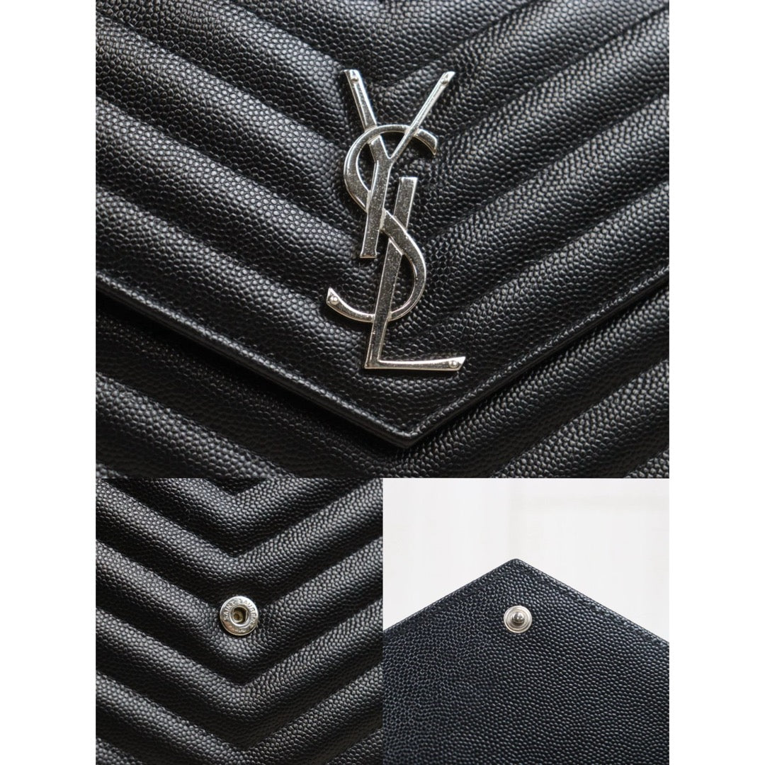 Very Good ( Rank A)｜  Saint Laurent YSL Caviar Skin Shoulder Bag Black MM｜S25101807