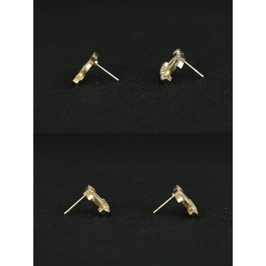 Very Good ( Rank A) ｜CHANEL COCO Mark Rhinestone Earrings Made In 2014Year｜S25121110