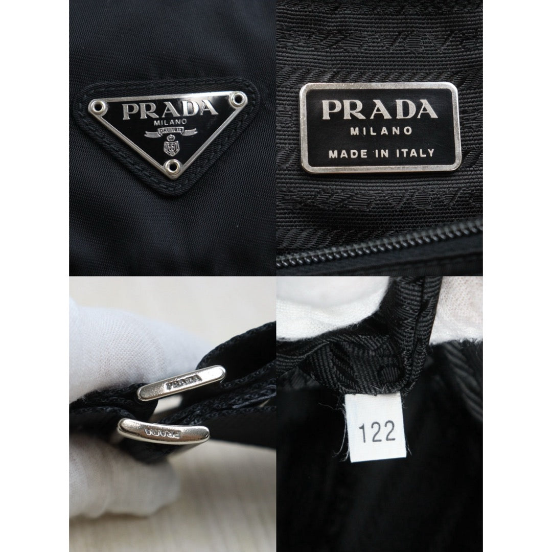 Good ( Rank AB) ｜Prada  Nylon ShoulderBag Black Silver Hardware｜25090209