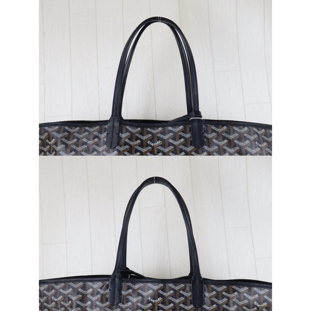 Include Entrupy Certificate of Authenticity｜Good ( Rank AB) ｜ Goyard Saint-Louis MM Tote Bag Black｜S26030825