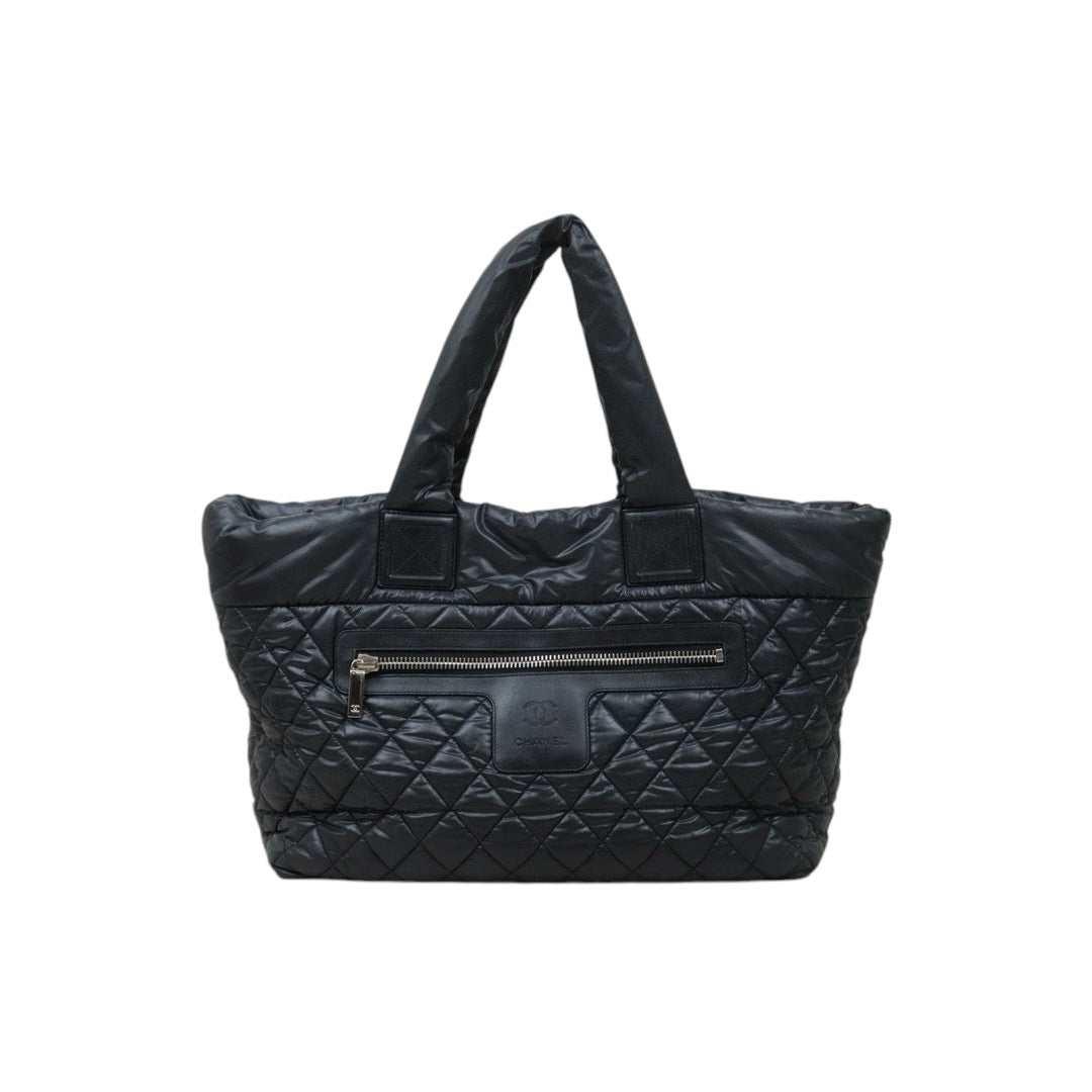 Very Good ( Rank A)｜ CHANEL Down Tote Bag  Black Made in 2010-2011Year ｜P24120205
