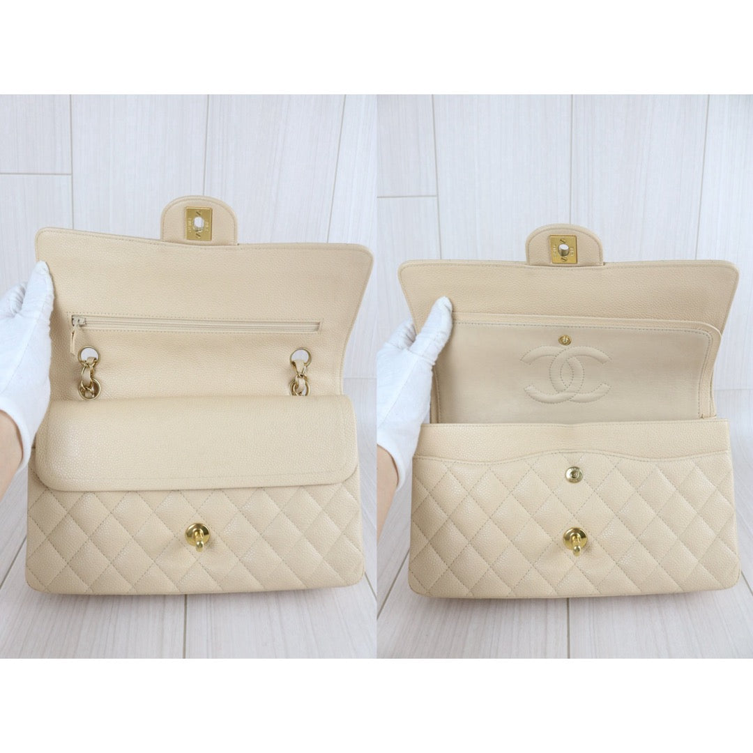 Include Entrupy Certificate of Authenticity｜Very Good ( Rank A)｜ CHANEL Caviar Skin Calf Leather Double Flap 25 Shoulder Bag  Made in 2009-2010 Year｜S26051701