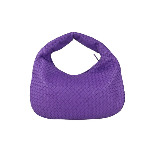 Include Entrupy Certificate of Authenticity｜Very Good ( Rank A)｜ Bottega Veneta Lamb Skin Braid Shoulder Bag  Purple｜S26051801