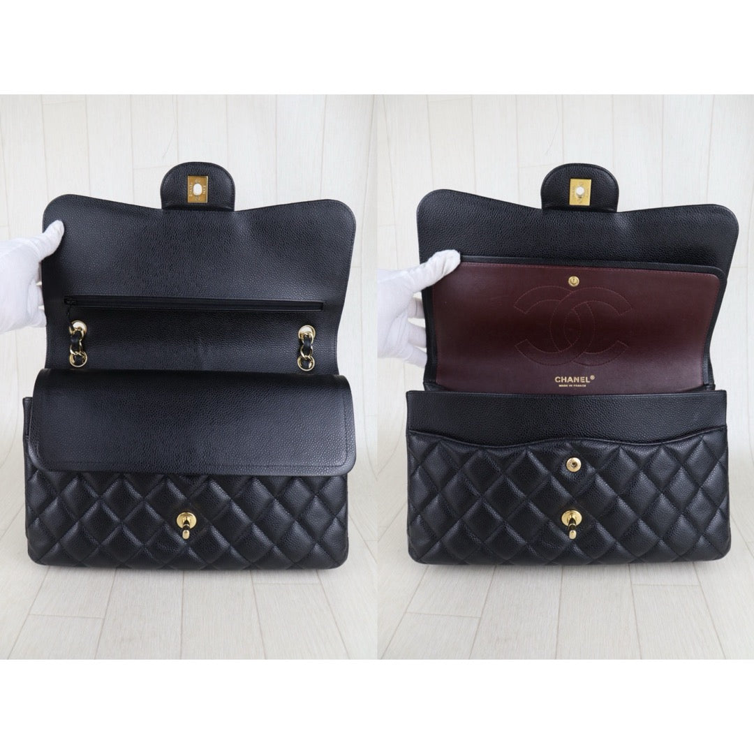 Very Good ( Rank A)｜ CHANEL Matrasse Chain Caviar Skin Jumbo Black  Made In 2012 Year｜S25110322