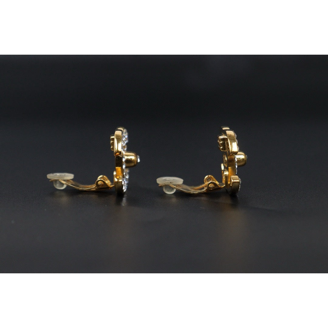 Very Good ( Rank A) ｜CHANEL Vintage 18K Gold Plating Rhinestone Earrings  ｜S24112512