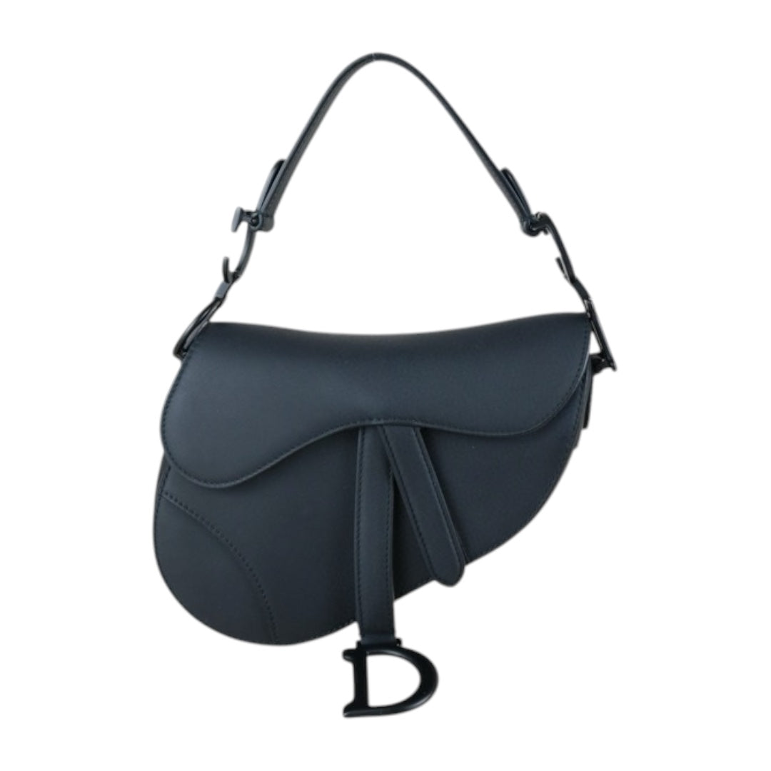 Very Good ( Rank A) ｜  Dior Calfskin Small Saddle Shoulder Bag Black  ｜J25042404