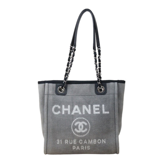 Rank A｜ CHANEL Canvas Tote Bag Gray Small Made In 2012 Year｜24050901