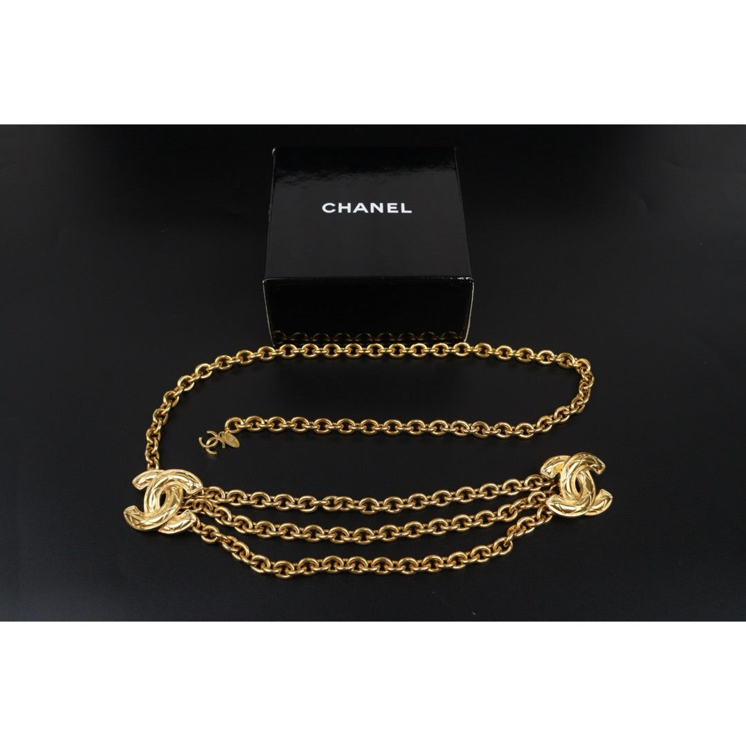 Excellent（Rank SA） ｜  CHANEL Vintage Coco Mark Gold Waist Chain｜25080702