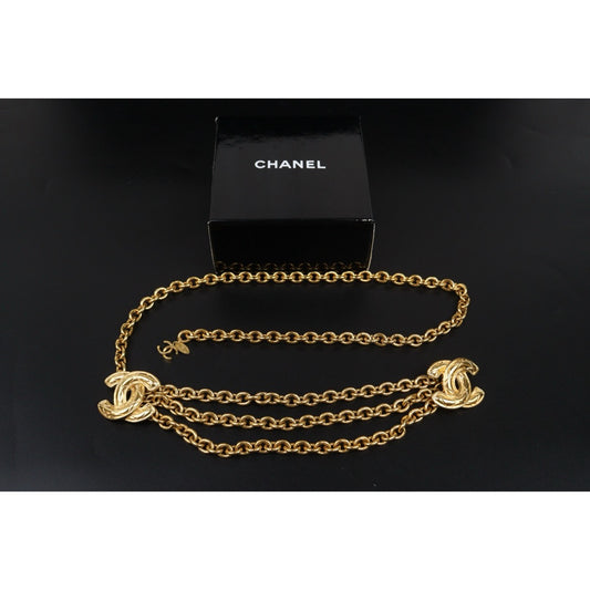 Excellent（Rank SA） ｜  CHANEL Vintage Coco Mark Gold Waist Chain｜25080702