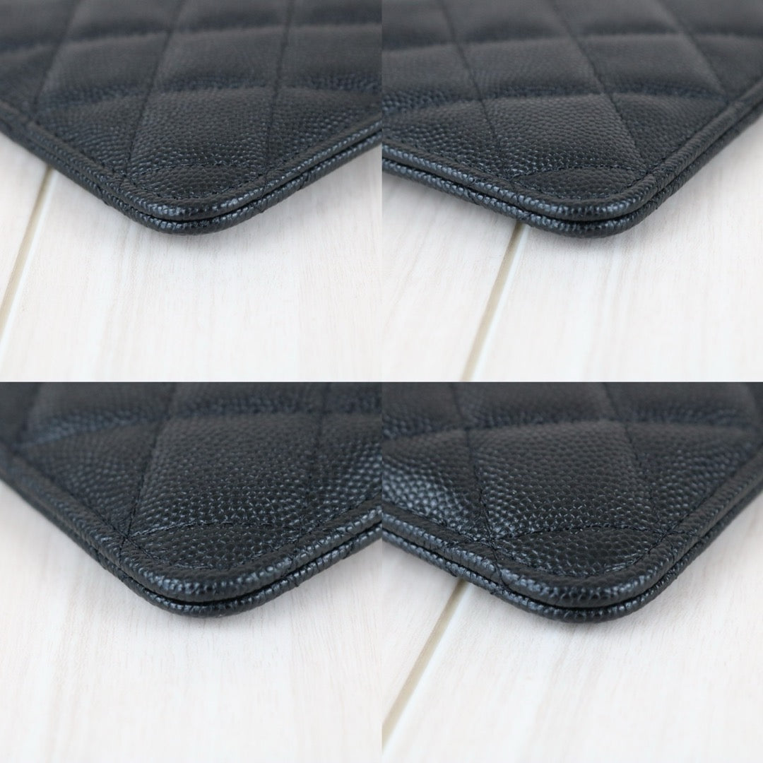 Very Good ( Rank A)｜Chanel Caviar Skin Black  Long Wallet Made In 2019Year ｜X25050601
