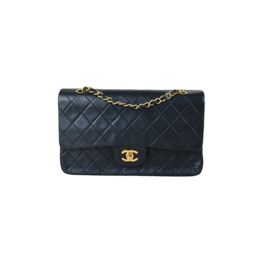 Include Entrupy Certificate of Authenticity｜Very Good ( Rank A)｜ CHANEL Lamb Skin Matrasse Chain Double Flap 25 Shoulder Bag  Black Made In 1996-1997Year｜26020401