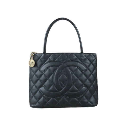 Very Good ( Rank A)｜ CHANEL Caviar Skin Leather Calf Leather Tote Bag Black Made In 2006～2008Year｜24090503