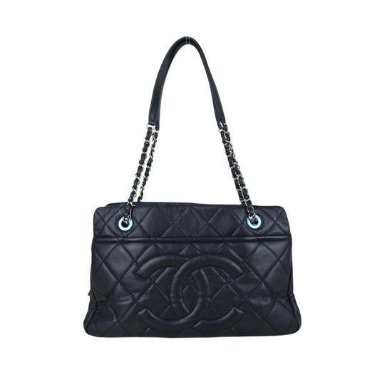 Include Entrupy Certificate of Authenticity｜Good ( Rank AB)｜ CHANEL Calf Leather  Matrasse Chain Tote Bag Black Made In 2013～2014Year｜S26060105