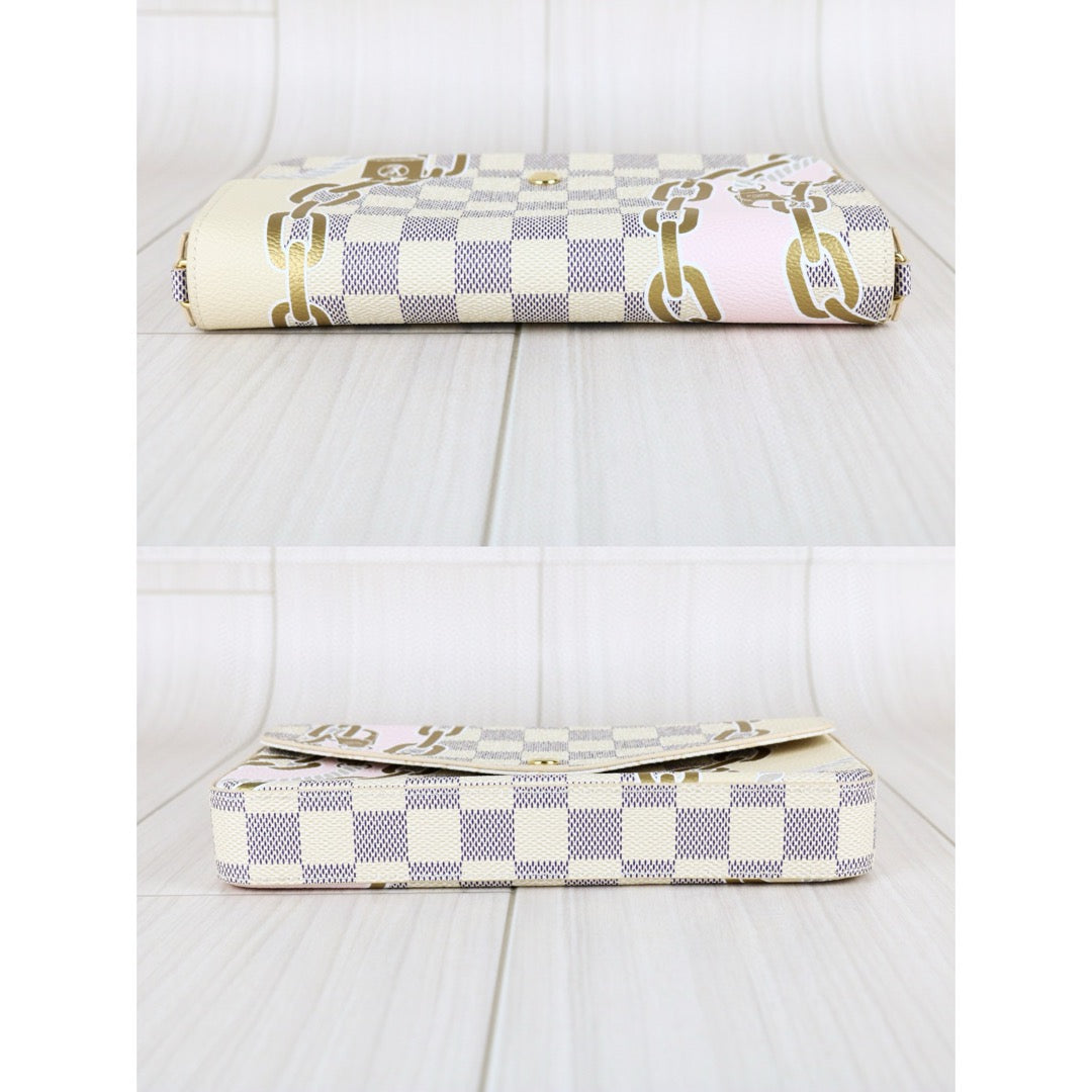 Excellent（Rank SA）｜ LV Damier Azur Nautical Pochette Felicie Shoulder Bag｜X25012704