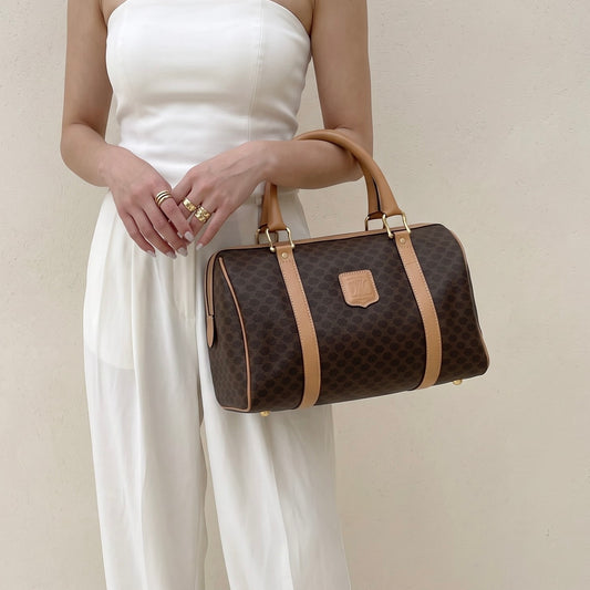 Include Entrupy Certificate of Authenticity｜Very Good ( Rank A)｜ CELINE Macadam Boston 30 Handbag Bag  ｜26092402